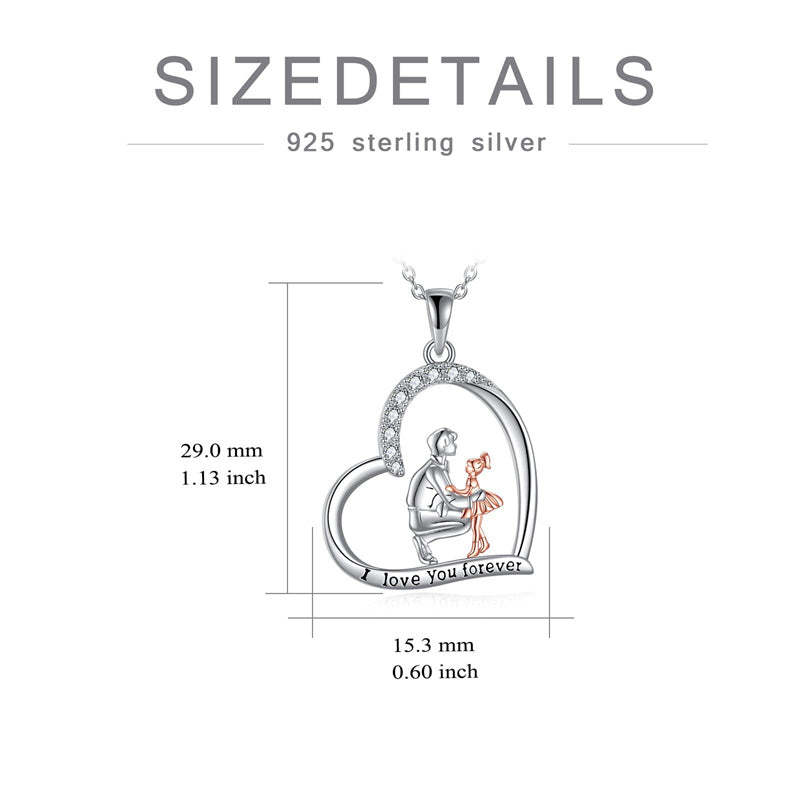 Father Daughter Heart Pendant Necklace from Dad Gift for Daughter