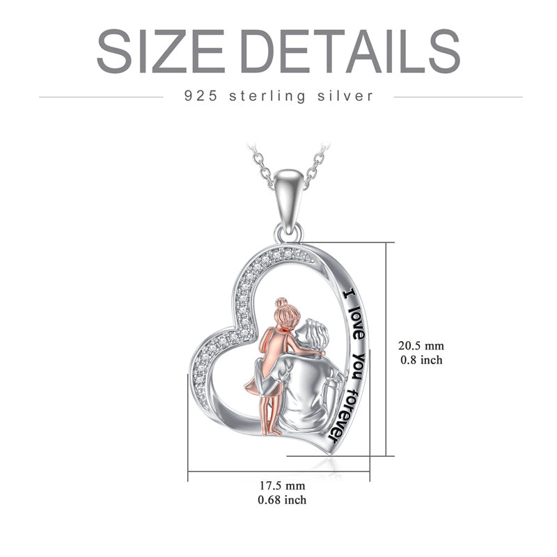 Father Daughter Heart Pendant Necklace from Dad Gift for Daughter