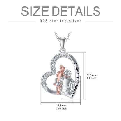 Father Daughter Heart Pendant Necklace from Dad Gift for Daughter