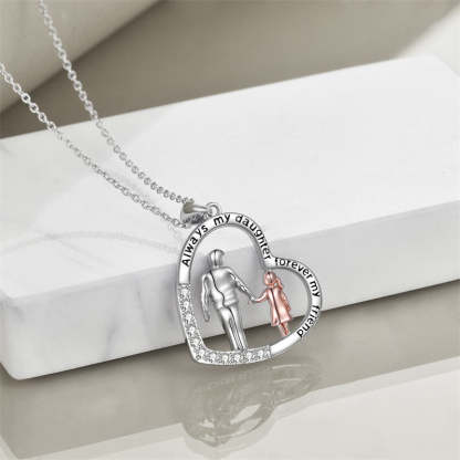 Father Daughter Heart Pendant Necklace from Dad Gift for Daughter
