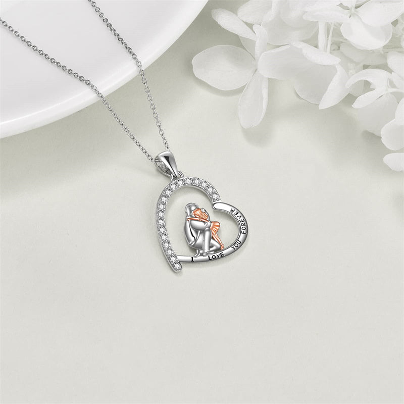 Father Daughter Heart Pendant Necklace from Dad Gift for Daughter
