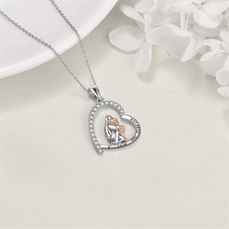 Father Daughter Heart Pendant Necklace from Dad Gift for Daughter