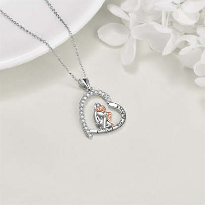Father Daughter Heart Pendant Necklace from Dad Gift for Daughter