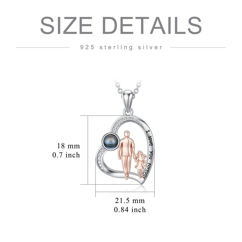 Father Daughter Heart Pendant Necklace from Dad Gift for Daughter