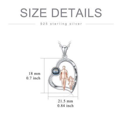 Father Daughter Heart Pendant Necklace from Dad Gift for Daughter