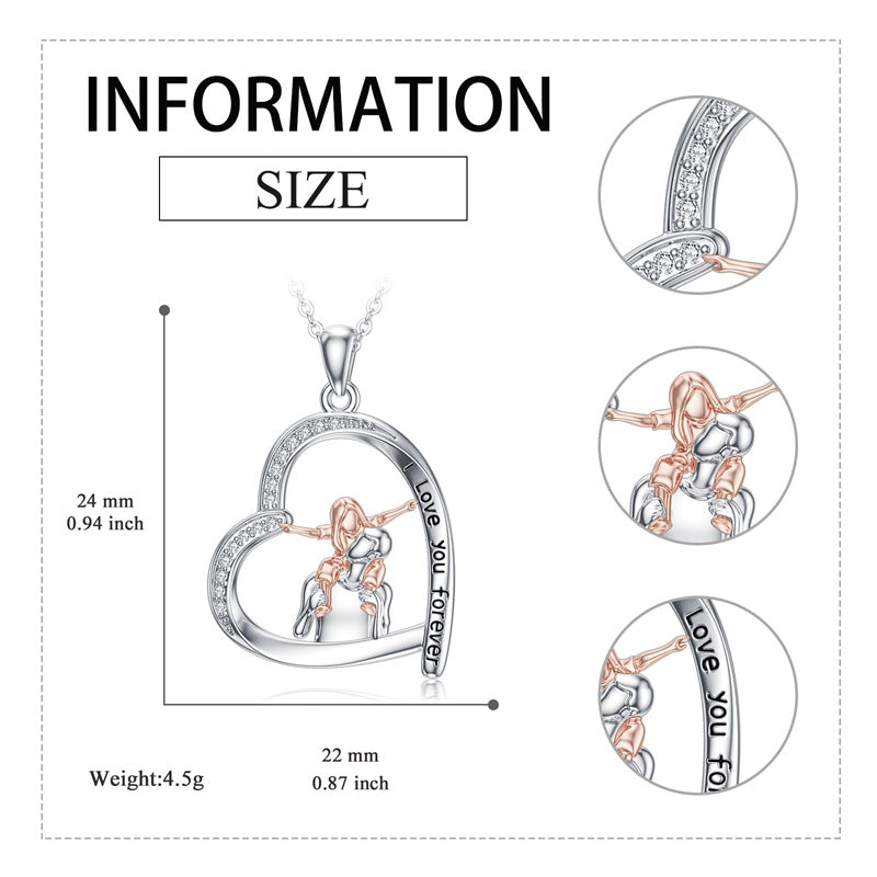 Father Daughter Heart Pendant Necklace from Dad Gift for Daughter