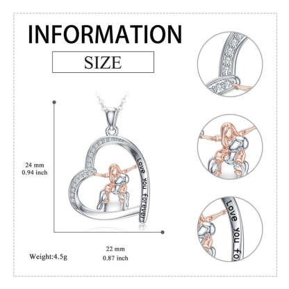 Father Daughter Heart Pendant Necklace from Dad Gift for Daughter