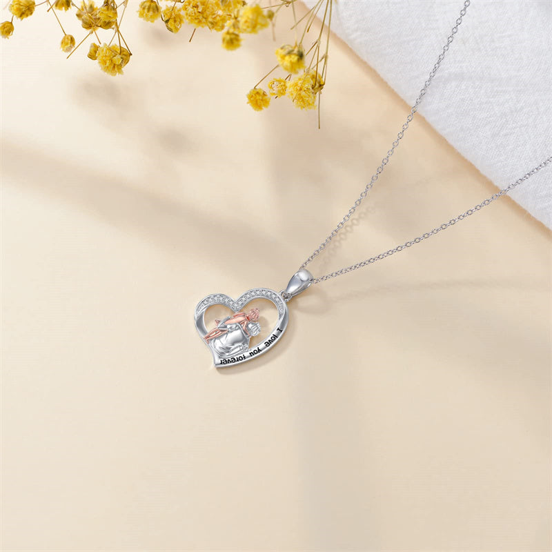 Father Daughter Heart Pendant Necklace from Dad Gift for Daughter