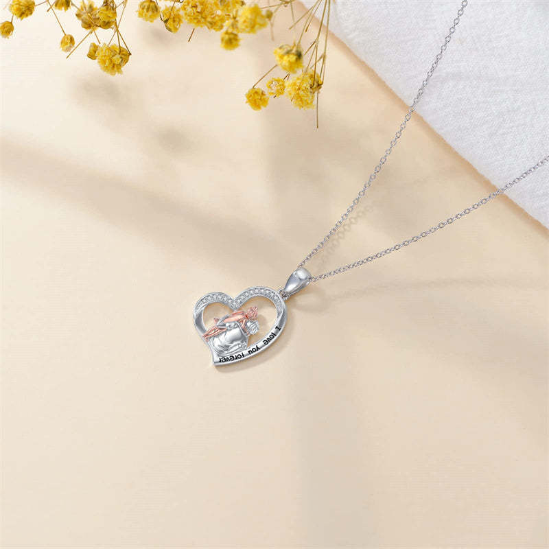 Father Daughter Heart Pendant Necklace from Dad Gift for Daughter