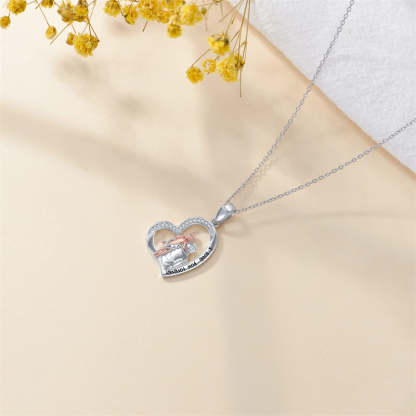 Father Daughter Heart Pendant Necklace from Dad Gift for Daughter