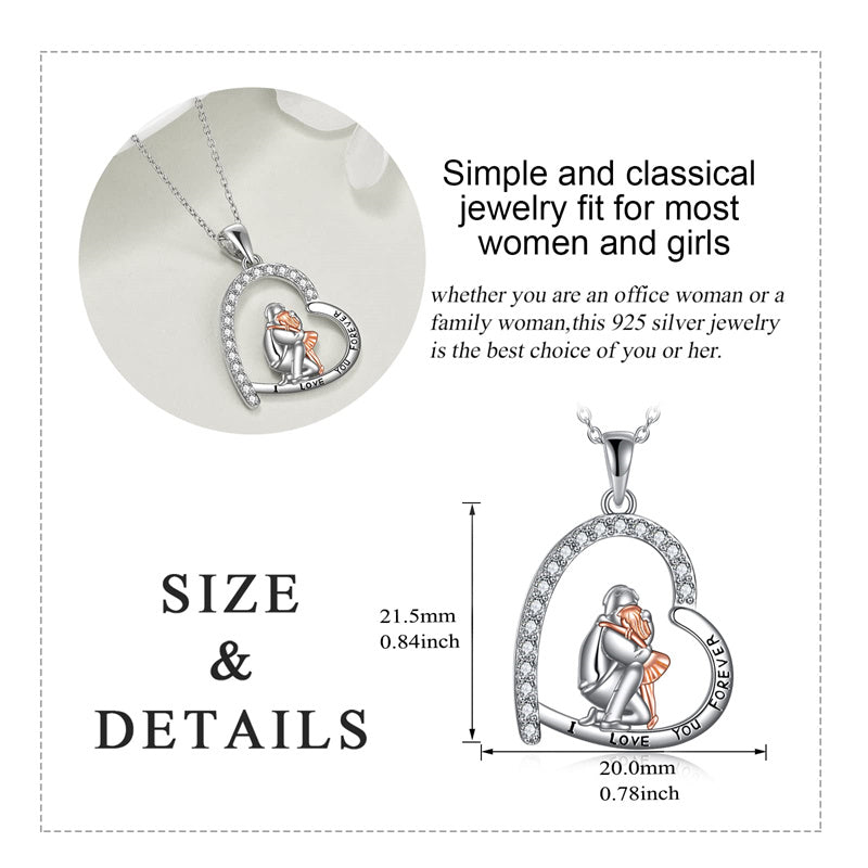 Father Daughter Heart Pendant Necklace from Dad Gift for Daughter