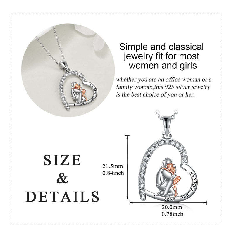 Father Daughter Heart Pendant Necklace from Dad Gift for Daughter