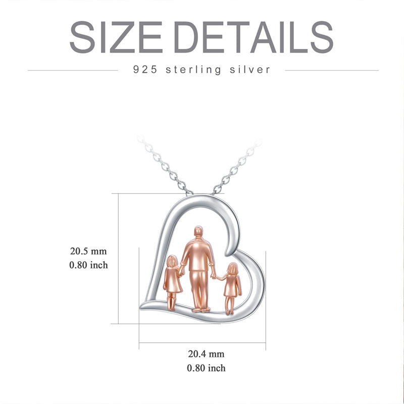 Father Daughter Heart Pendant Necklace from Dad Gift for Daughter