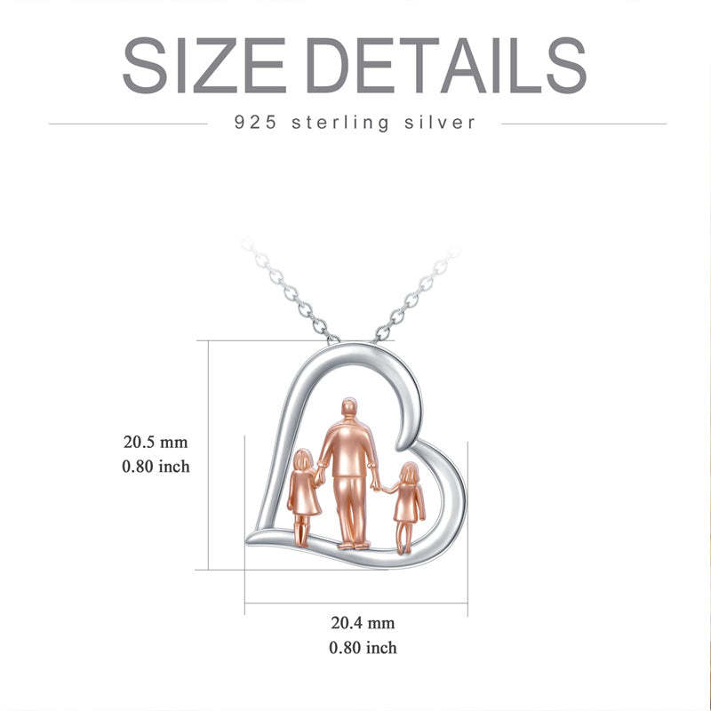 Father Daughter Heart Pendant Necklace from Dad Gift for Daughter