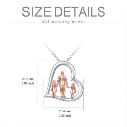 Father Daughter Heart Pendant Necklace from Dad Gift for Daughter