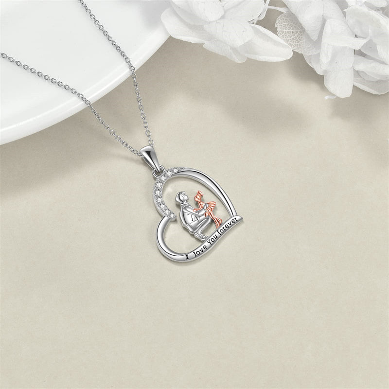 Father Daughter Heart Pendant Necklace from Dad Gift for Daughter