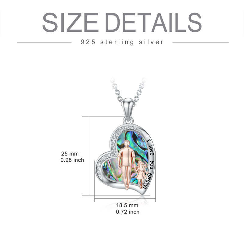 Father Daughter Heart Pendant Necklace from Dad Gift for Daughter