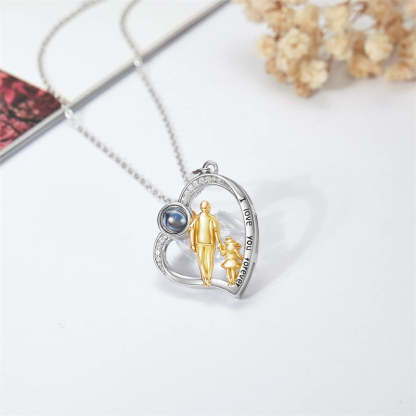 Father Daughter Heart Pendant Necklace from Dad Gift for Daughter