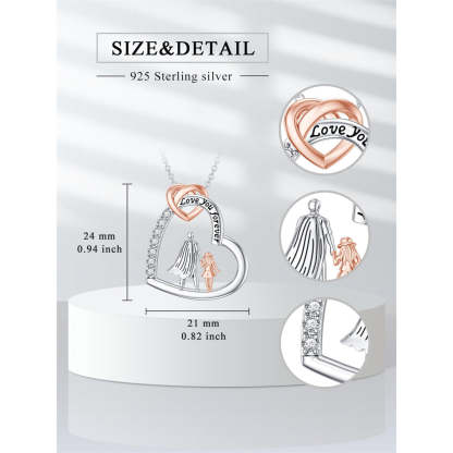 Father Daughter Heart Pendant Necklace from Dad Gift for Daughter