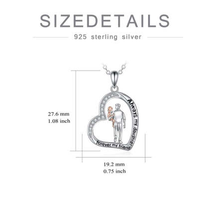 Father Daughter Heart Pendant Necklace from Dad Gift for Daughter