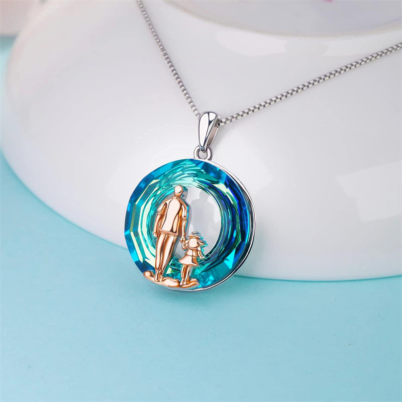 Father Daughter Heart Pendant Necklace from Dad Gift for Daughter