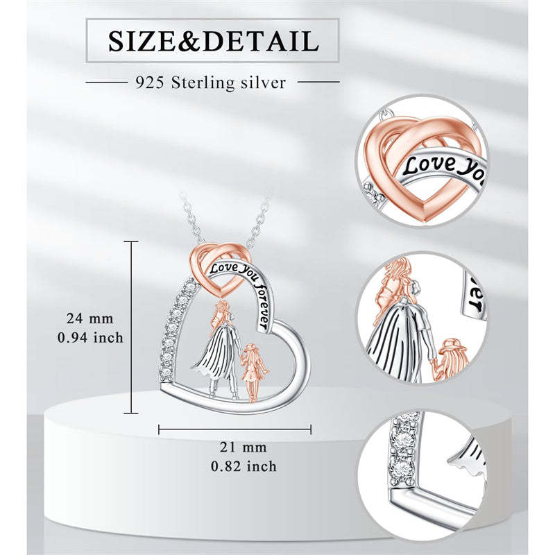 Father Daughter Heart Pendant Necklace from Dad Gift for Daughter