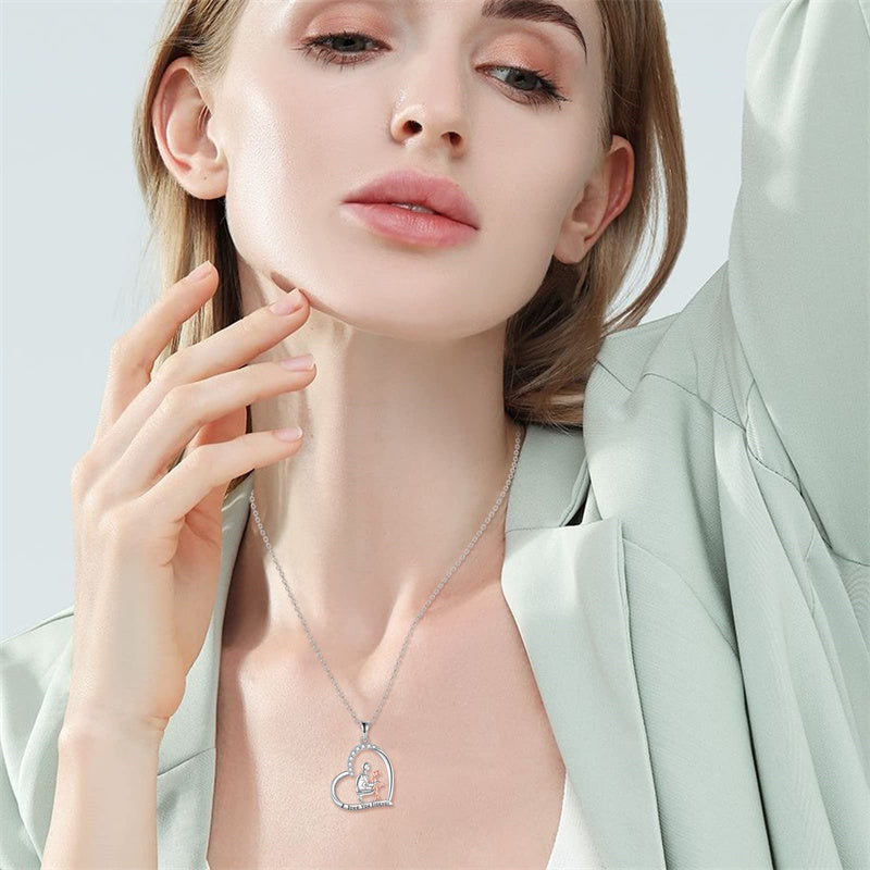 Father Daughter Heart Pendant Necklace from Dad Gift for Daughter