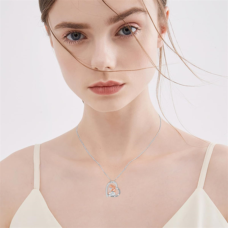 Father Daughter Heart Pendant Necklace from Dad Gift for Daughter