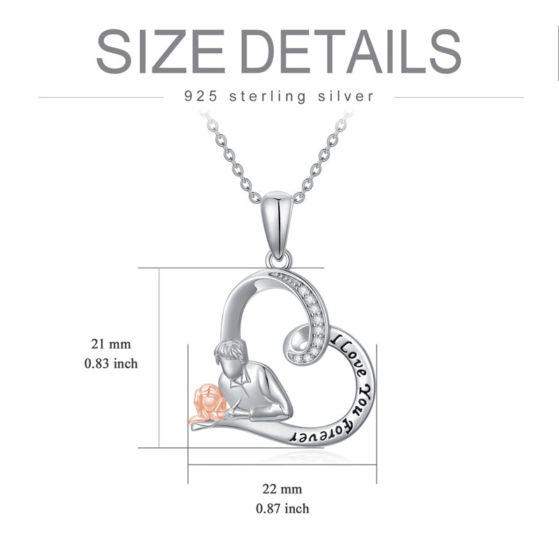 Father Daughter Heart Pendant Necklace from Dad Gift for Daughter