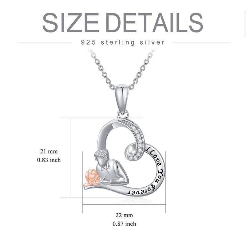 Father Daughter Heart Pendant Necklace from Dad Gift for Daughter