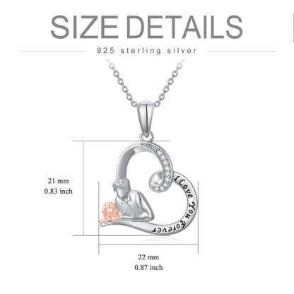 Father Daughter Heart Pendant Necklace from Dad Gift for Daughter