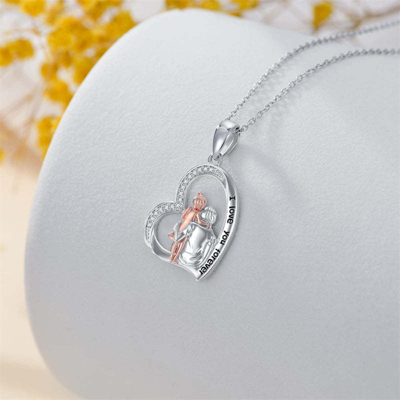 Father Daughter Heart Pendant Necklace from Dad Gift for Daughter