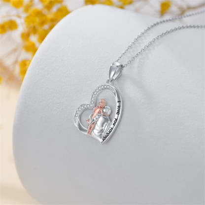 Father Daughter Heart Pendant Necklace from Dad Gift for Daughter