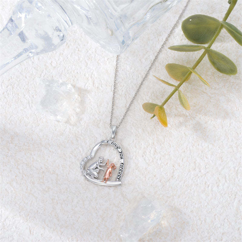 Father Daughter Heart Pendant Necklace from Dad Gift for Daughter