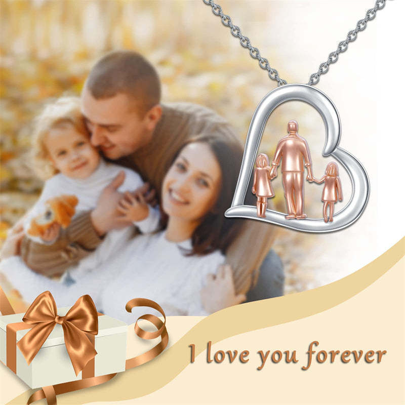 Father Daughter Heart Pendant Necklace from Dad Gift for Daughter