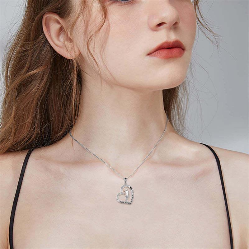 Father Daughter Heart Pendant Necklace from Dad Gift for Daughter