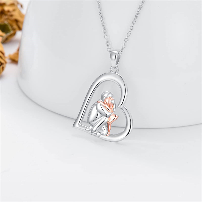 Father Daughter Heart Pendant Necklace from Dad Gift for Daughter