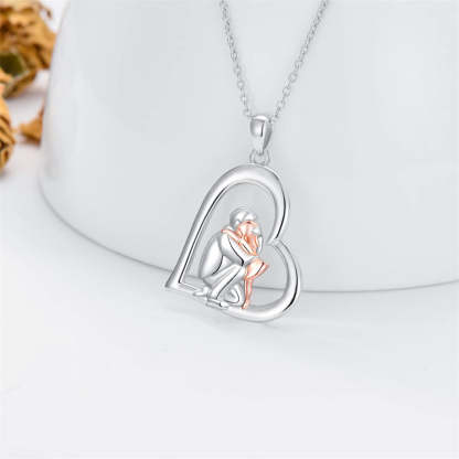 Father Daughter Heart Pendant Necklace from Dad Gift for Daughter