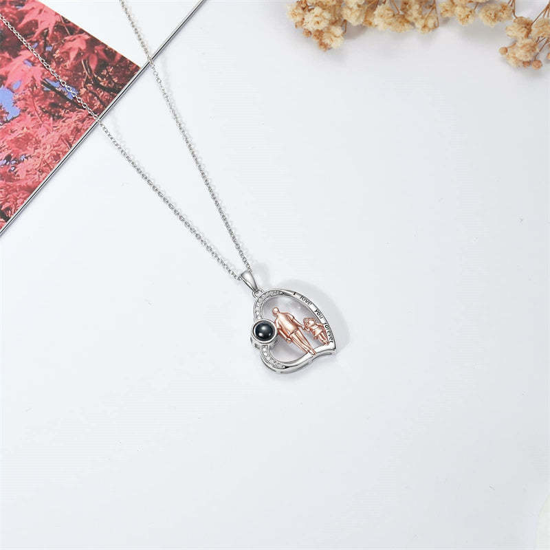 Father Daughter Heart Pendant Necklace from Dad Gift for Daughter