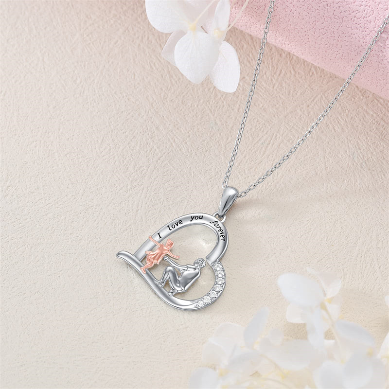 Father Daughter Heart Pendant Necklace from Dad Gift for Daughter