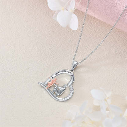 Father Daughter Heart Pendant Necklace from Dad Gift for Daughter