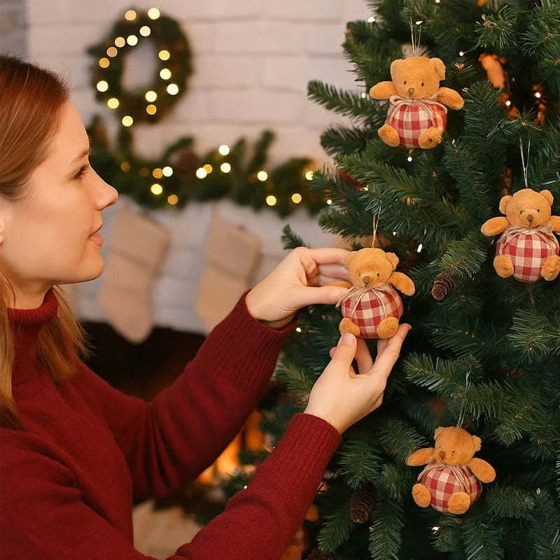 Christmas Plaid Bear Ornament