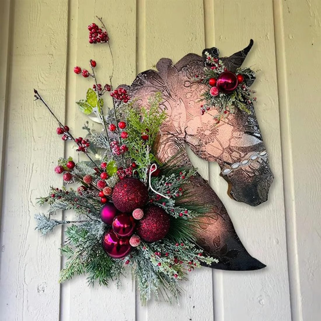 Christmas G🐴Horse Head Wreath for Christmas