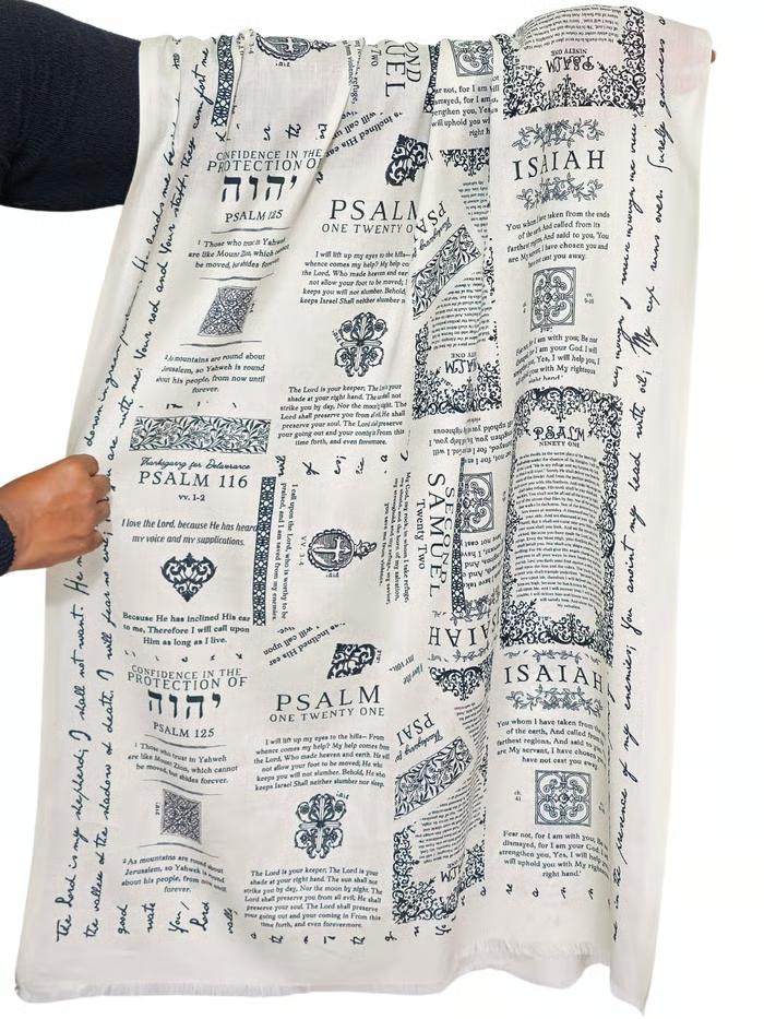 Handcrafted Christian Prayer Shawl: Protection Bible Verse Scarf, Yeshua Scripture Wrap🙏