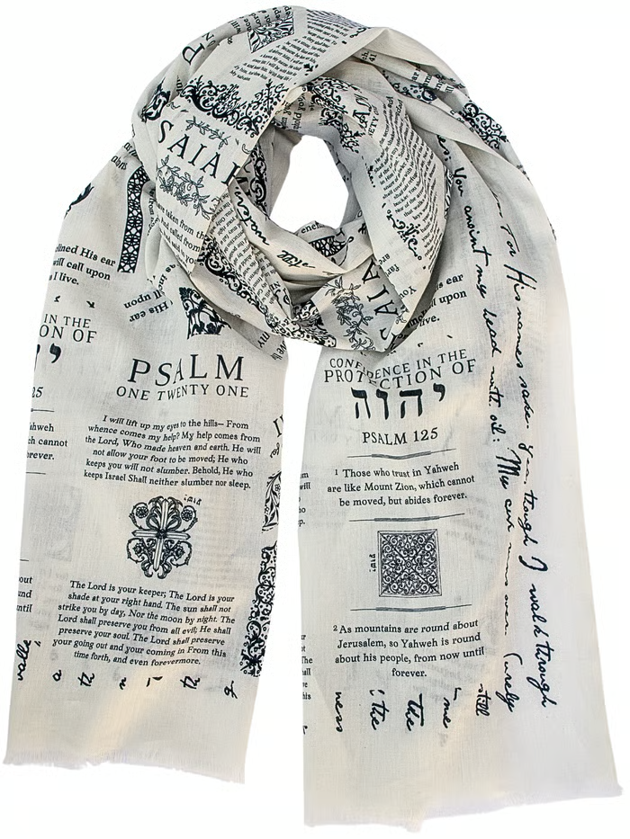 Handcrafted Christian Prayer Shawl: Protection Bible Verse Scarf, Yeshua Scripture Wrap🙏