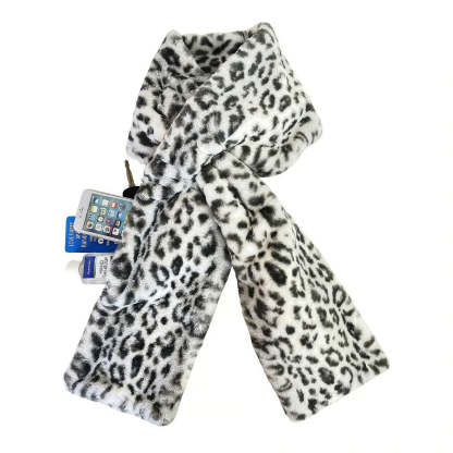 Faux Fur Scarf With Hidden Zipper Pocket