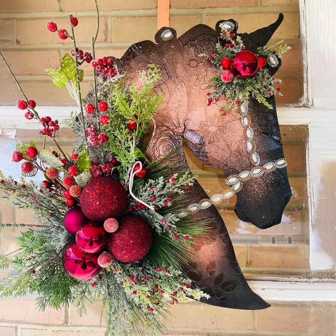 Christmas G🐴Horse Head Wreath for Christmas