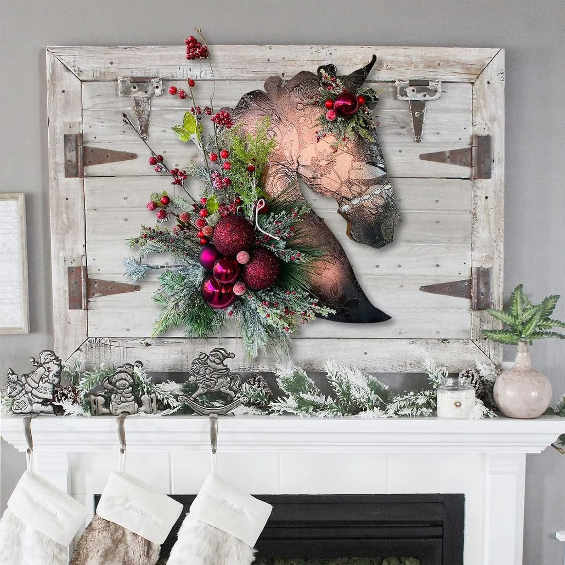 Christmas G🐴Horse Head Wreath for Christmas