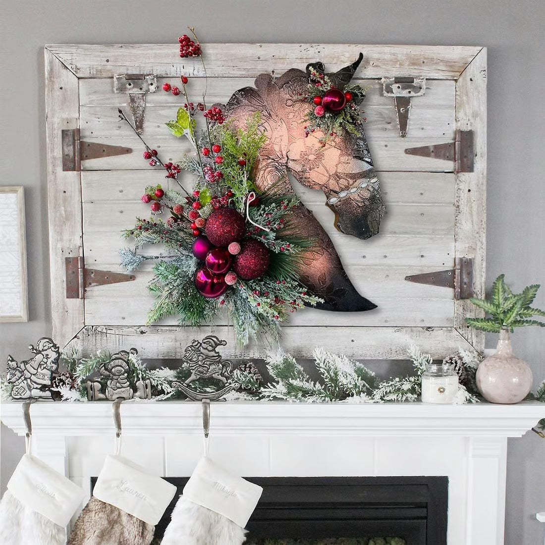 Christmas G🐴Horse Head Wreath for Christmas
