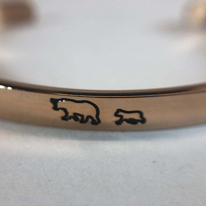 Mother's Day Gift Mama Bear & Her Baby Bears Engraved Personalizable Cuff Bracelet-Engravingift
